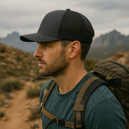 Sasquatch Trucker Hat – Hide and Seek Leather Patch Cap