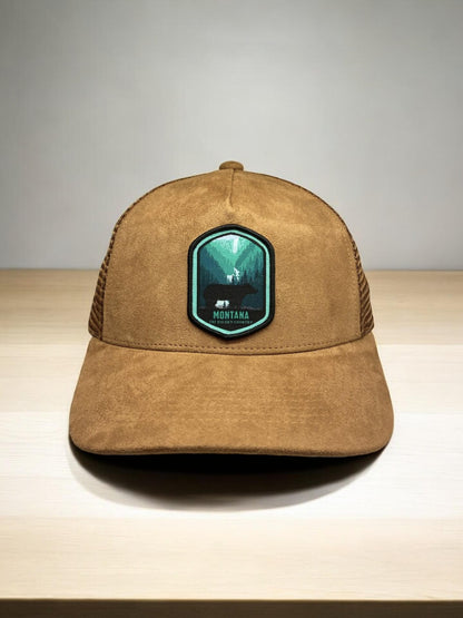State Collection 5-Panel Trucker Hat – Suede with Snapback - Montana image