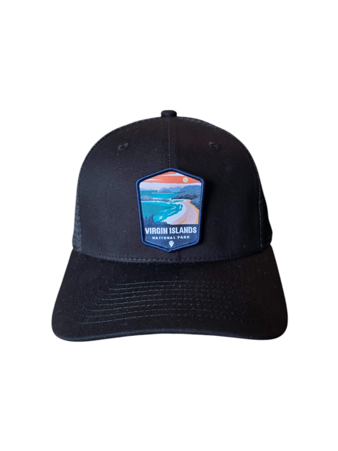 Virgin Islands National Park Snapback Hat - Black on Black Mesh image