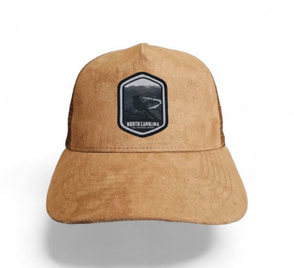 State Collection 5-Panel Trucker Hat – Suede with Snapback - North Carolina image