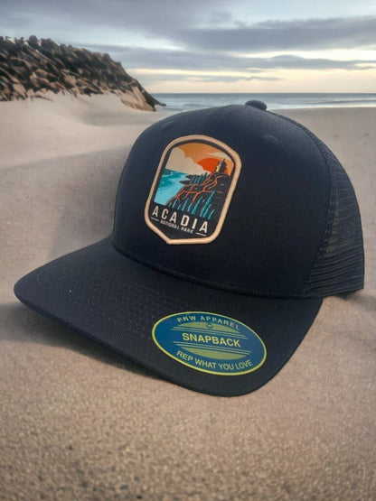 Acadia Outdoor Cap for Nature Enthusiasts and Hiking Adventures - Black on Black Mesh image