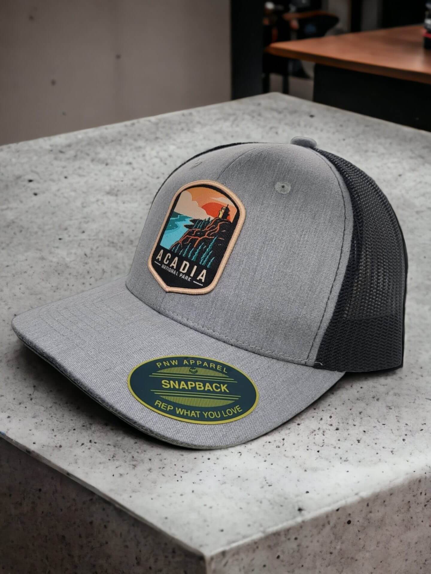 Acadia Outdoor Cap for Nature Enthusiasts and Hiking Adventures - Heather Grey on Black image