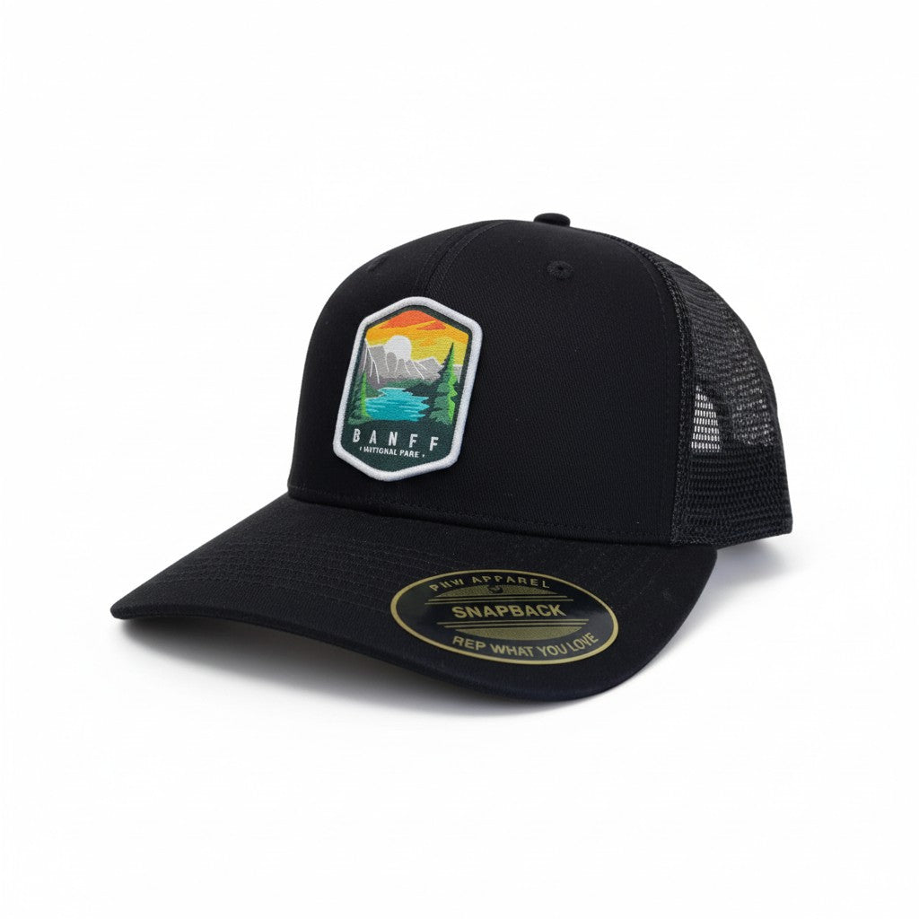 Banff National Park Embroidered Patch Snapback Trucker Hat