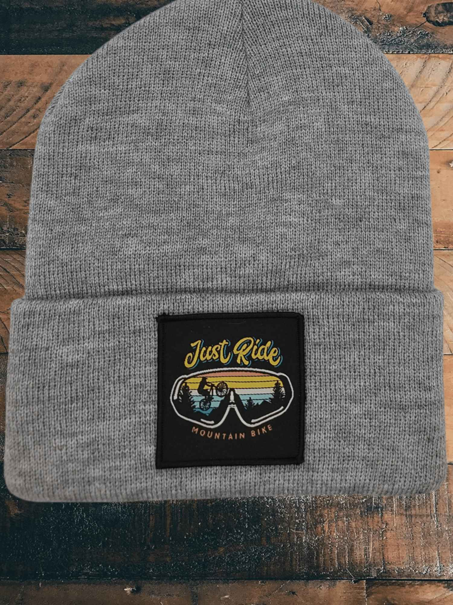 Just Ride Beanie – Mountain Bike Patch Knit Hat