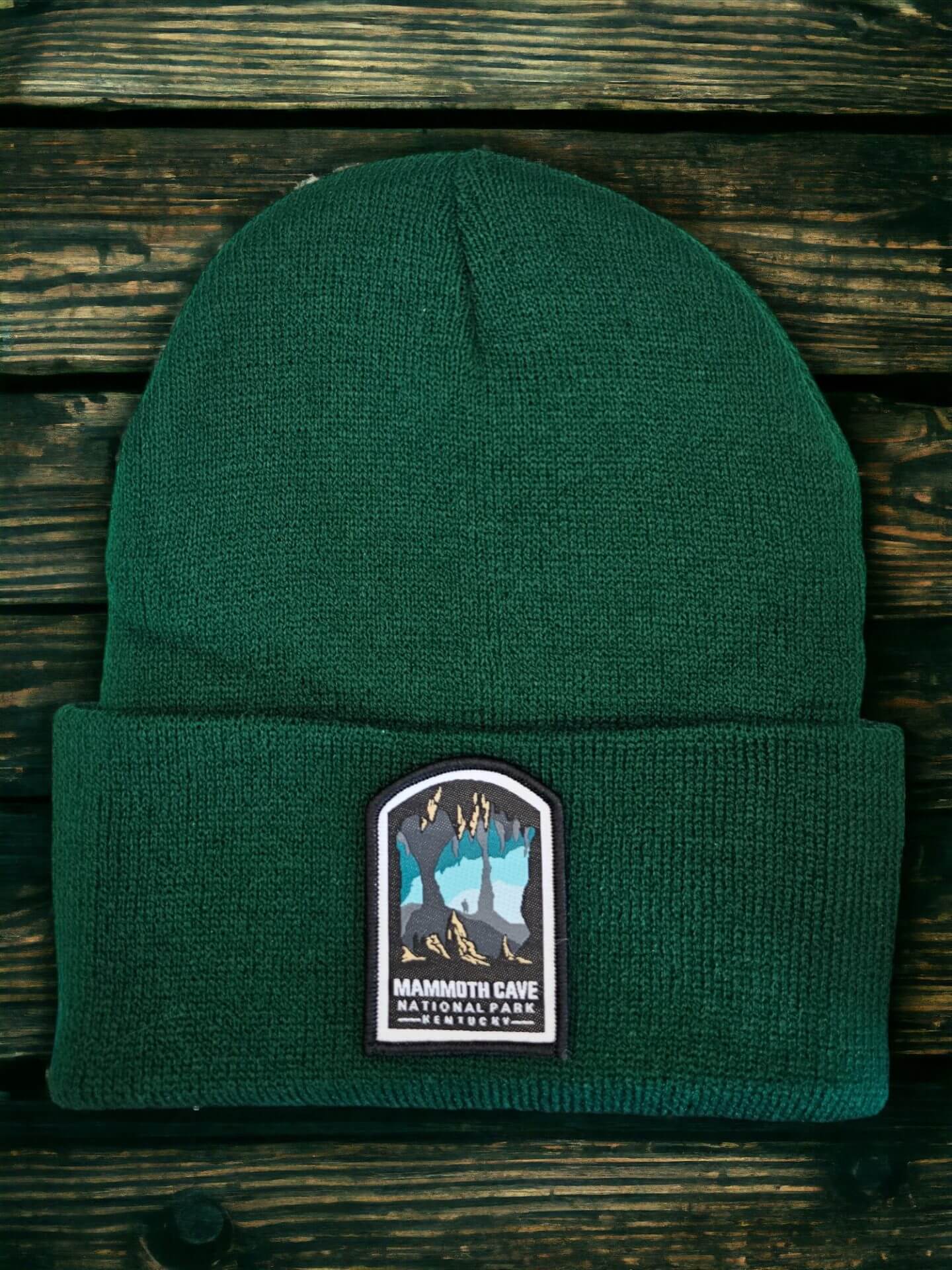 Mammoth Cave National Park Beanie - Kentucky Adventure Souvenir Winter Hat - Green image