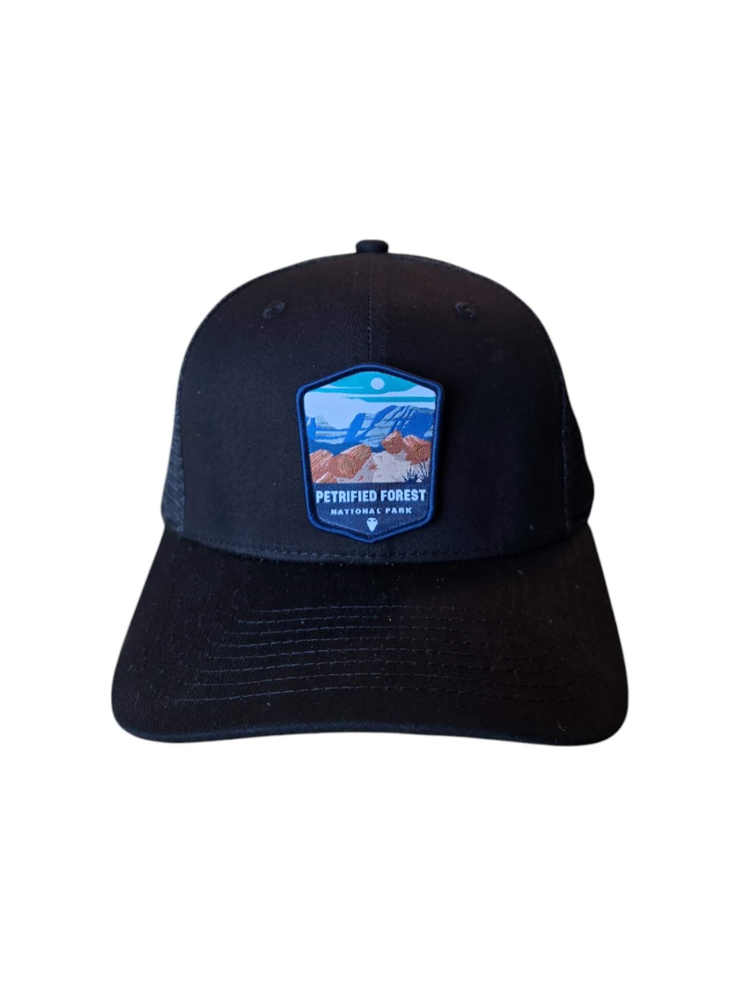 Petrified Forest National Park Hat - Black on Black Mesh image