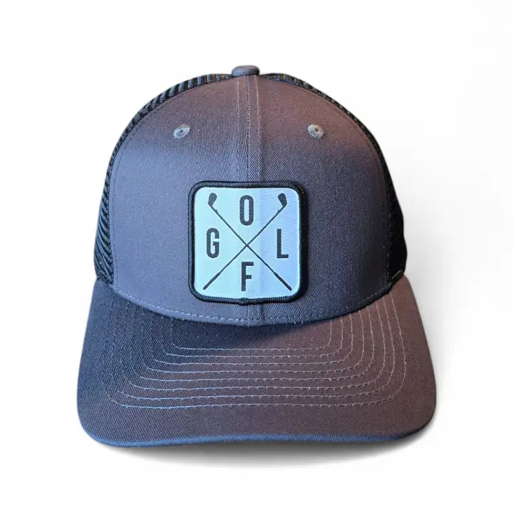 Golf Trucker Hat - Mesh Back Snapback Cap with Golf Patch