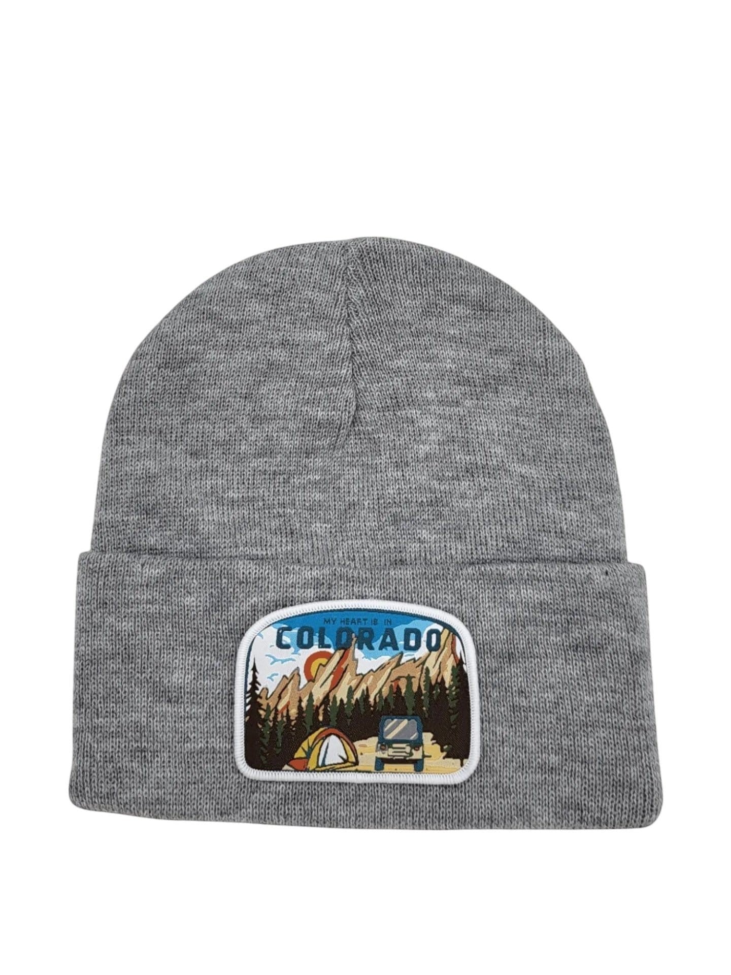 Colorado Beanie – Mountain Adventure Patch Knit Hat image 0