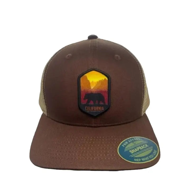 Mesh Back Trucker Hat | Cali Patch Cap | Adjustable Snapback Style