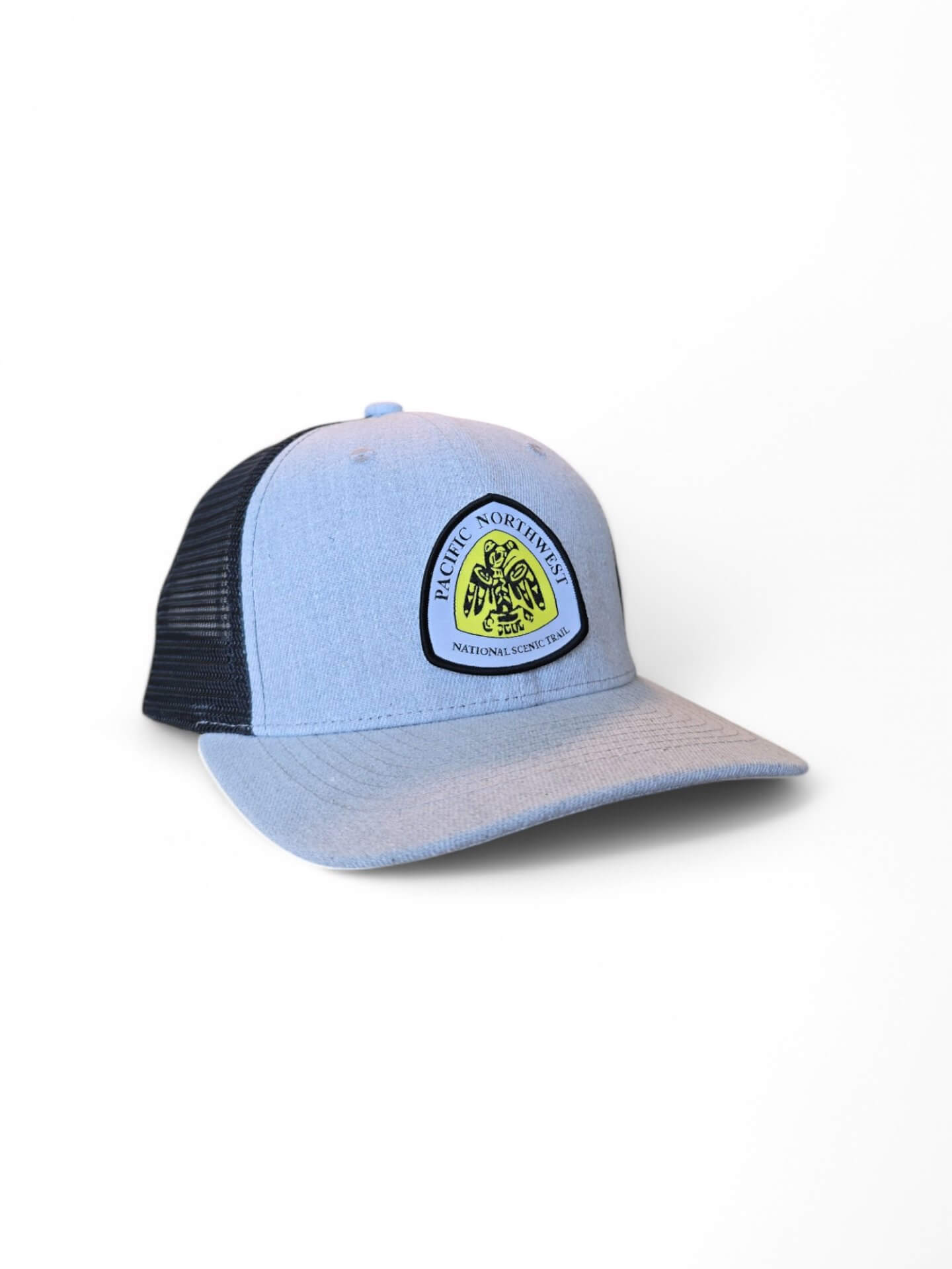 PNW Hiking Snapback Cap for Scenic Outdoor Adventures - Heather Grey on Black image