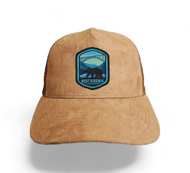 State Collection 5-Panel Trucker Hat – Suede with Snapback - West Virgina image