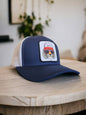 Tiger Trucker Snapback Hat - Navy Blue on White Mesh image