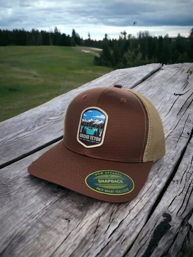 Grand Teton Trucker Hat - Brown on Khaki image