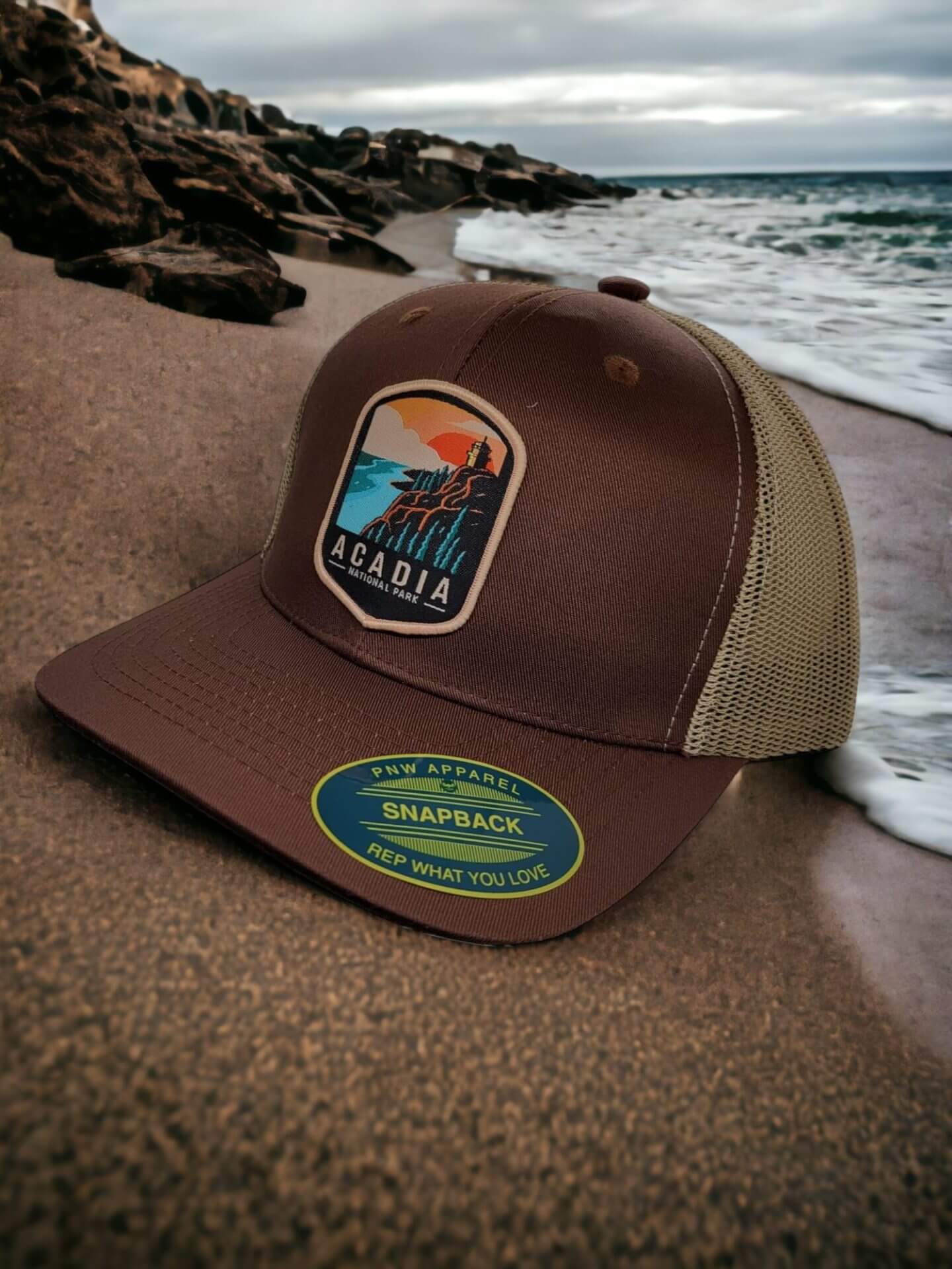 Acadia Outdoor Cap for Nature Enthusiasts and Hiking Adventures - Brown on Khaki image