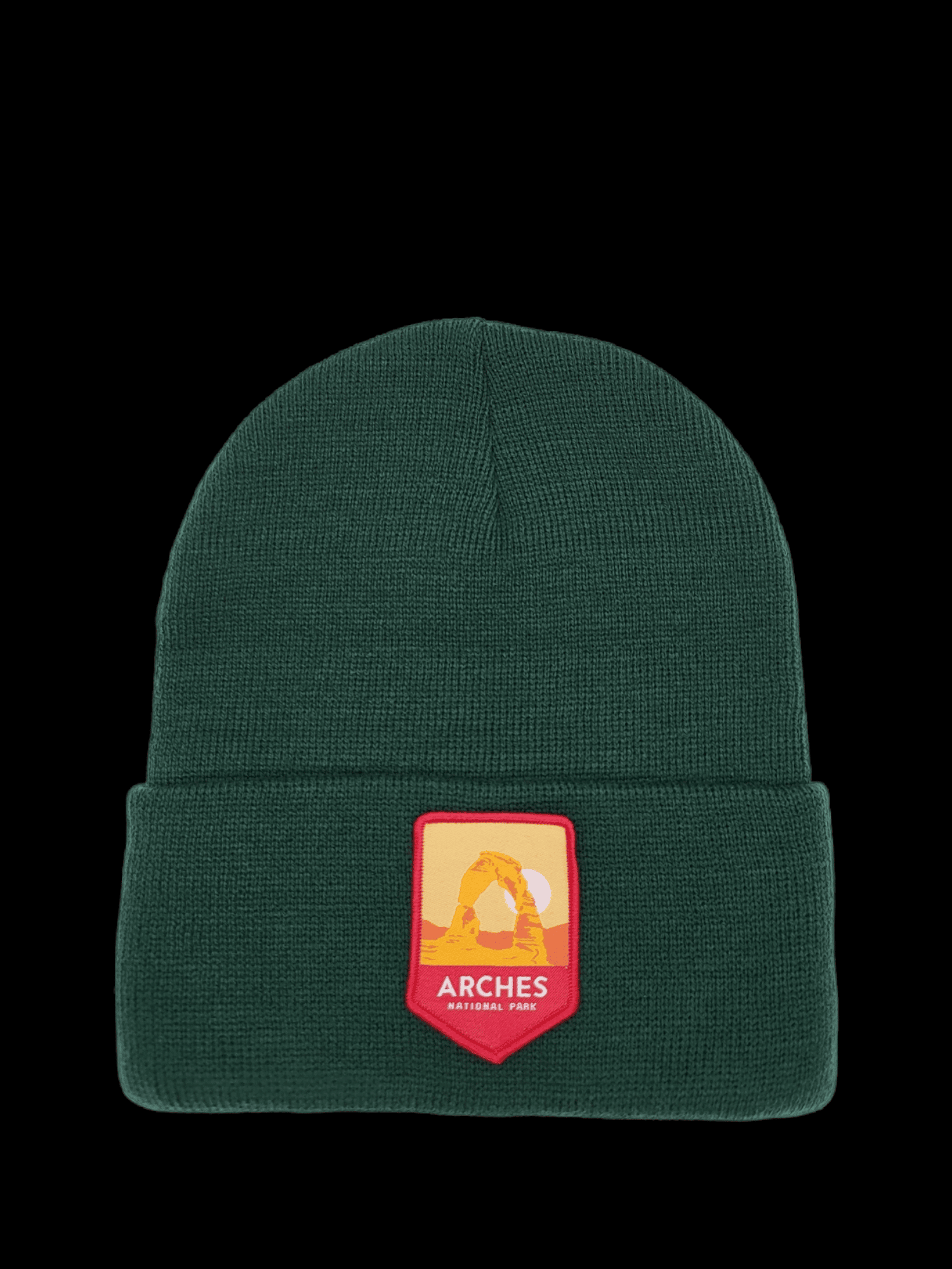 Cozy Outdoor Adventure Beanie for Arches National Park Hiking, Camping & Travel Souvenir - Forest Green image