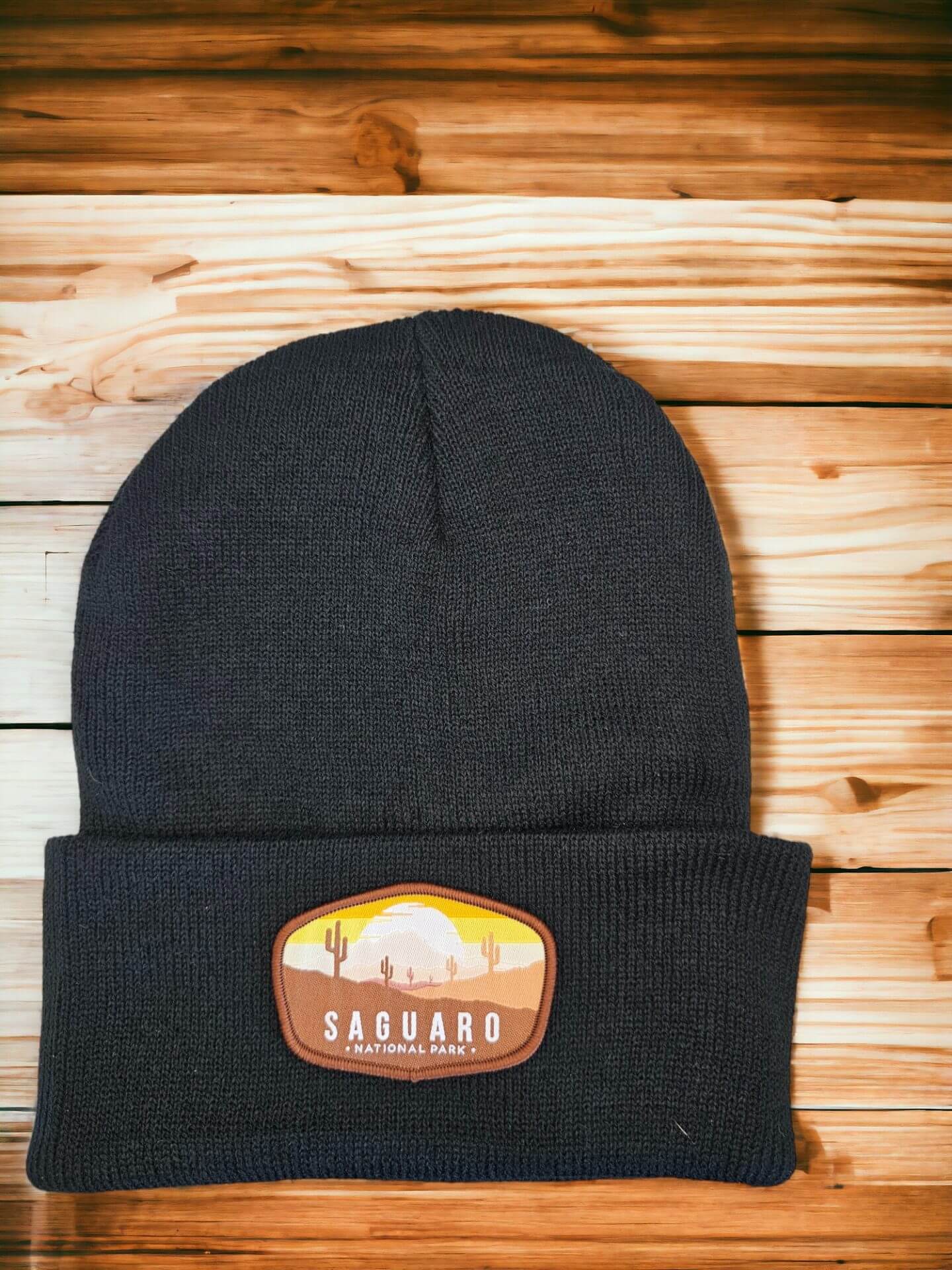 Saguaro National Park Beanie with Patch - Black image