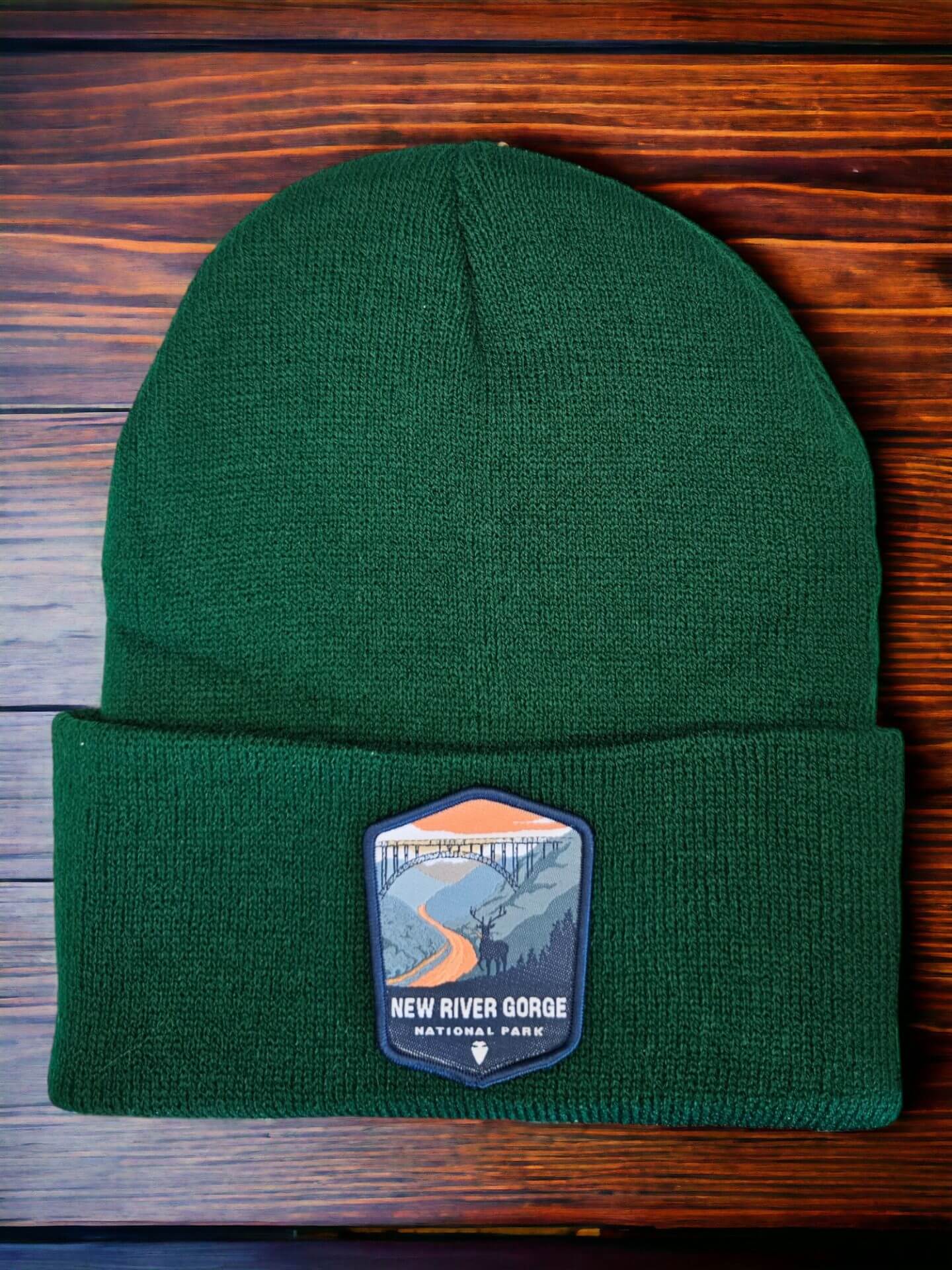 New River Gorge National Park Beanie - Forest Green image
