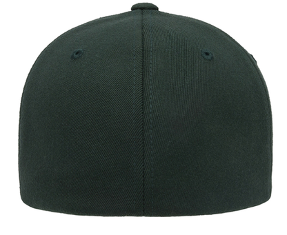 Tropical Island Flexfit Hat – Fitted Cap with Palm Tree and Sunset Patch