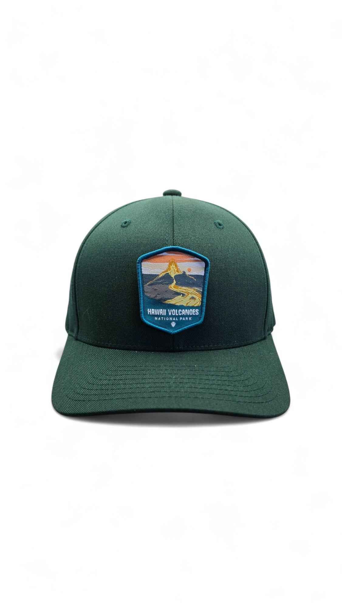 Hawai‘i Volcanoes Hat – Green Black Fitted National Park Cap