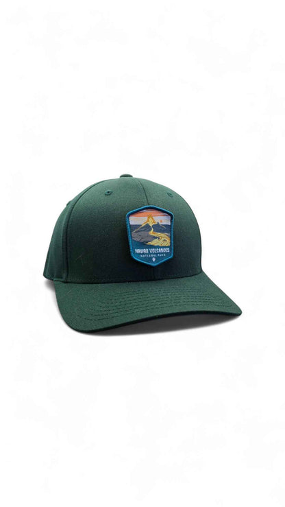 Hawai‘i Volcanoes Hat – Green Black Fitted National Park Cap