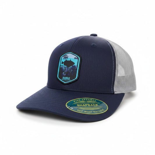 Hawaii State Outline Snapback Trucker Hat Mesh Cap