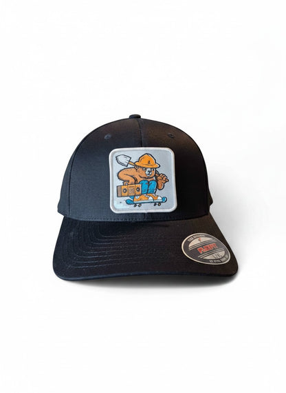 Smokey Bear Shovel Patch Skateboarding Flexfit Fitted Hat