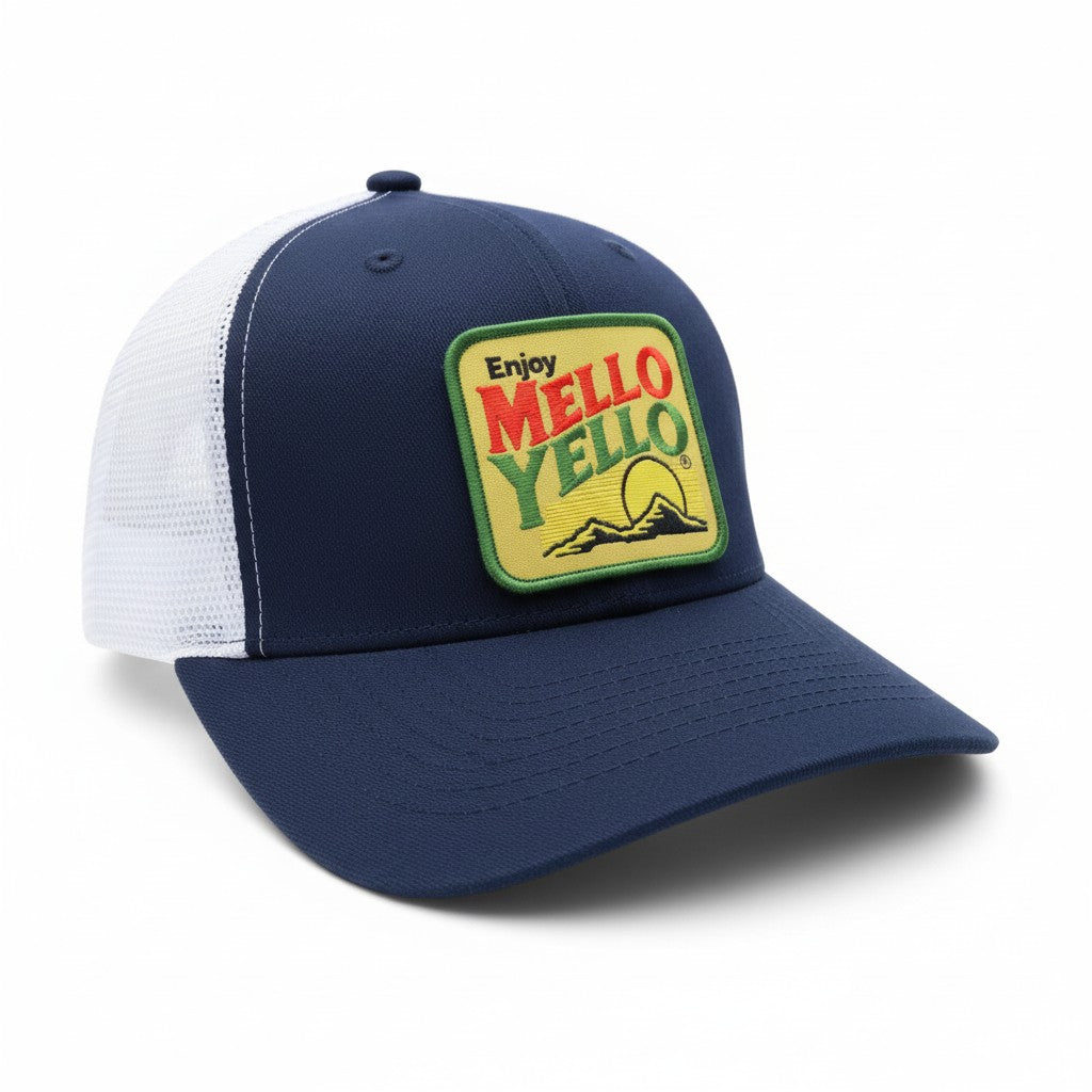 Vintage Mello Yello Trucker Hat Retro Soda Pop Patch Cap