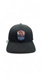 Moove Headwear black fitted baseball cap with Arches National Park patch featuring Delicate Arch and a hiker.