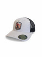 Moove Headwear light grey baseball cap with black mesh back and embroidered Arizona desert patch.