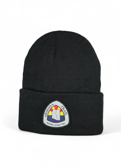 Moove Headwear black acrylic rib-knit beanie with Arizona National Scenic Trail patch. One size fits all.