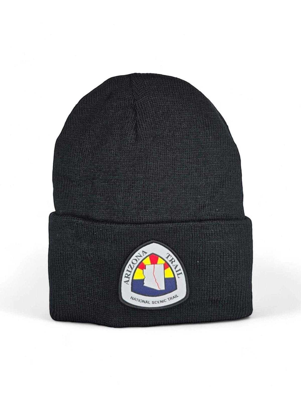 Moove Headwear black acrylic rib-knit beanie with Arizona National Scenic Trail patch. One size fits all.