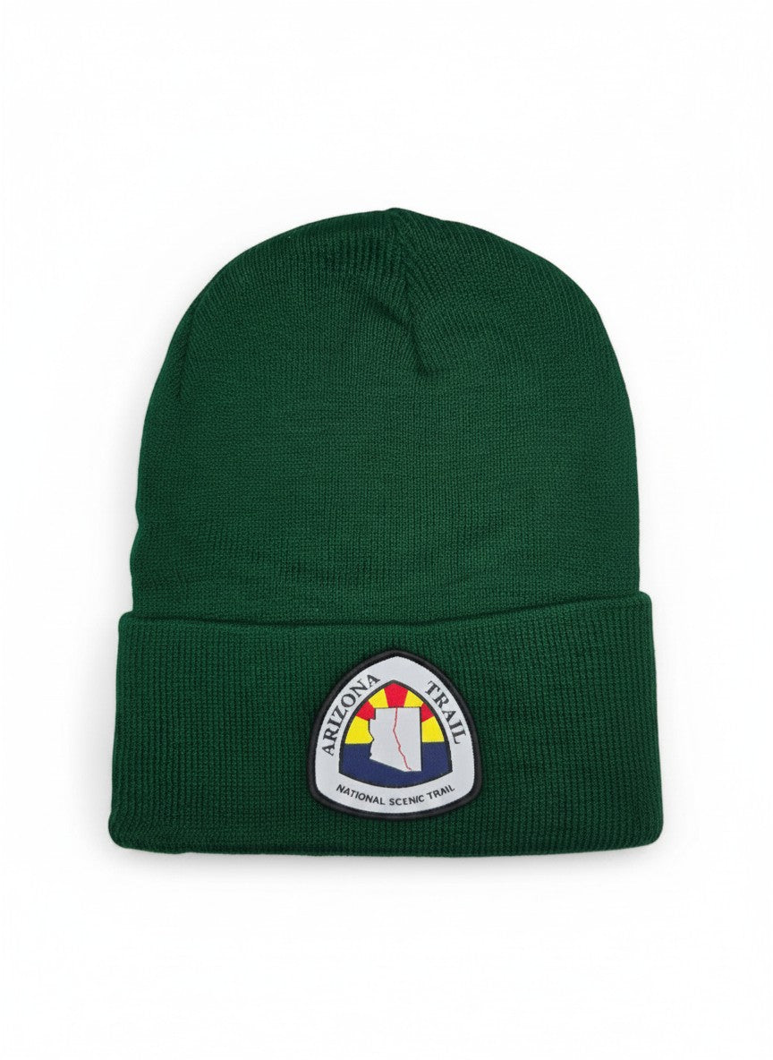 Moove Headwear dark green acrylic rib-knit beanie with Arizona National Scenic Trail patch.