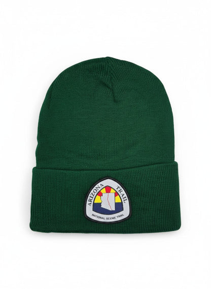 Moove Headwear dark green acrylic rib-knit beanie with Arizona National Scenic Trail patch.