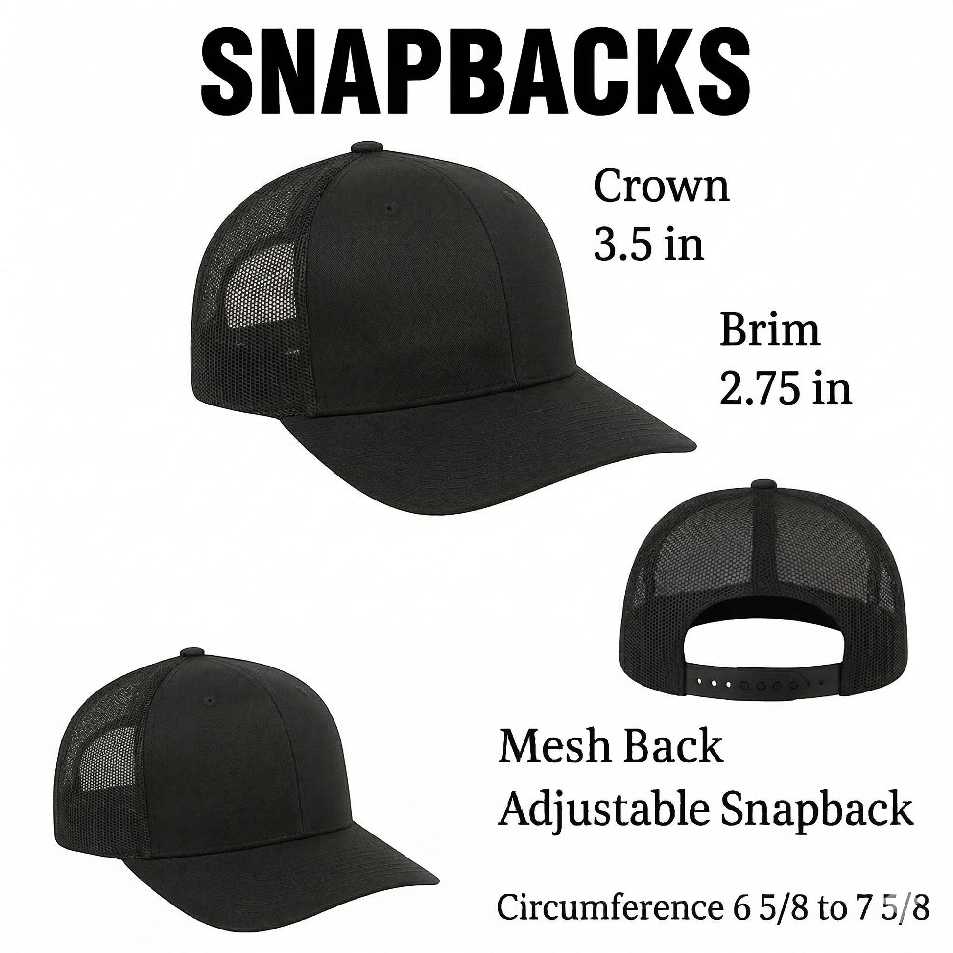 Moove Headwear black mesh back trucker hat with adjustable snapback closure and Smokey Bear logo. Ideal for outdoor adventures.