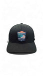 Moove Headwear black fitted cap with Virgin Islands National Park embroidered patch and curved brim.