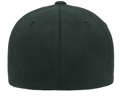 Moove Headwear California Fitted Hat, a dark green baseball cap with a fitted silhouette and quality fabric construction.