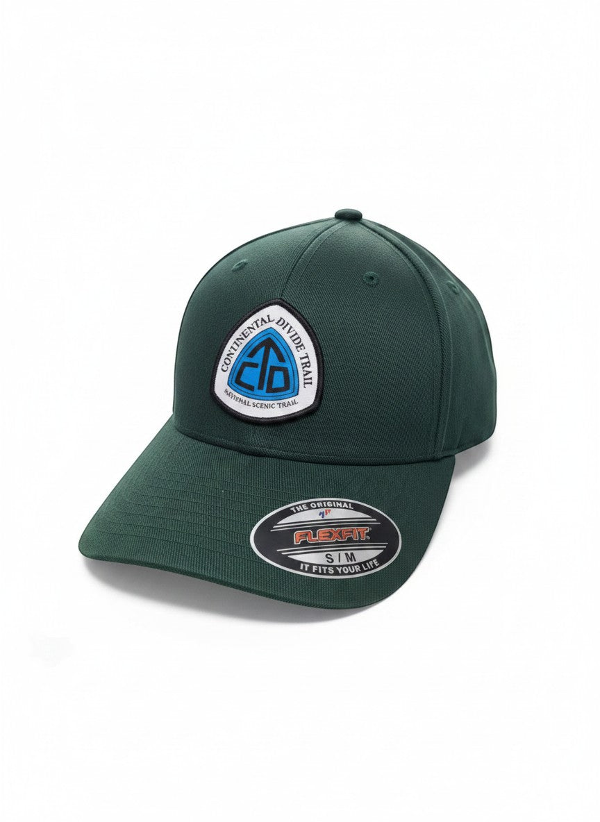 Moove Headwear CDT Continental Divide Trail trucker hat in dark green with adjustable fit and UV protection.