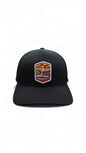 Moove Headwear black dad cap with embroidered Cuyahoga Valley National Park patch and curved brim.