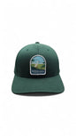Moove Headwear dark green fitted baseball cap with embroidered Everglades National Park patch featuring a white egret.