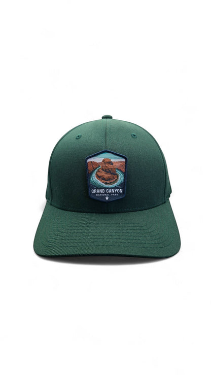 Moove Headwear dark green fitted baseball cap with Grand Canyon National Park woven patch