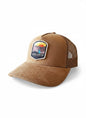 Moove Headwear tan suede trucker hat with Grand Canyon National Park patch and mesh back