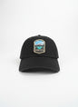 Moove Headwear black cotton dad hat with Grand Teton National Park embroidered patch and adjustable strap.