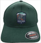 Moove Headwear dark green fitted baseball cap with Great Basin National Park embroidered patch.