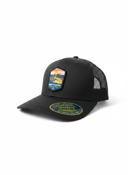 Moove Headwear dark grey baseball cap with Hawaii Volcanoes National Park logo patch and mesh back