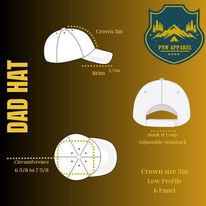 Moove Headwear Hot Springs National Park souvenir dad hat with adjustable hook & loop strap and 2.75in brim.