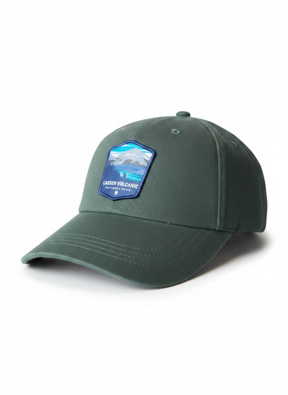 Moove Headwear dark green embroidered baseball cap with Lassen Volcanic National Park patch