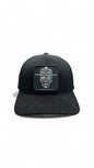Moove Headwear black fitted National Park Service ranger hat with a square patch featuring a skull design made of nature elements.