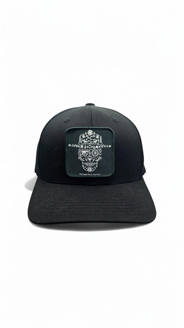 Moove Headwear black fitted National Park Service ranger hat with a unique skull patch design.