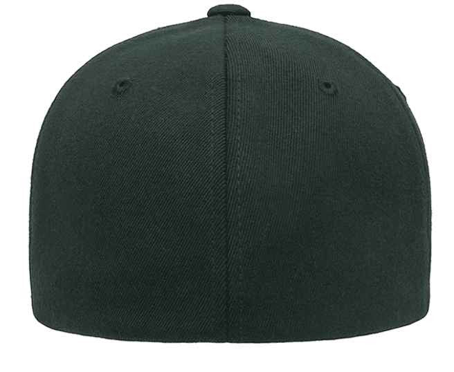 Moove Headwear dark green six-panel structured flexfit hat with embroidered PNW Arrows graphic. Made of polyester, cotton, and spandex blend.