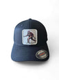 Moove Headwear black baseball cap with embroidered Sasquatch graphic and Flexfit tag.
